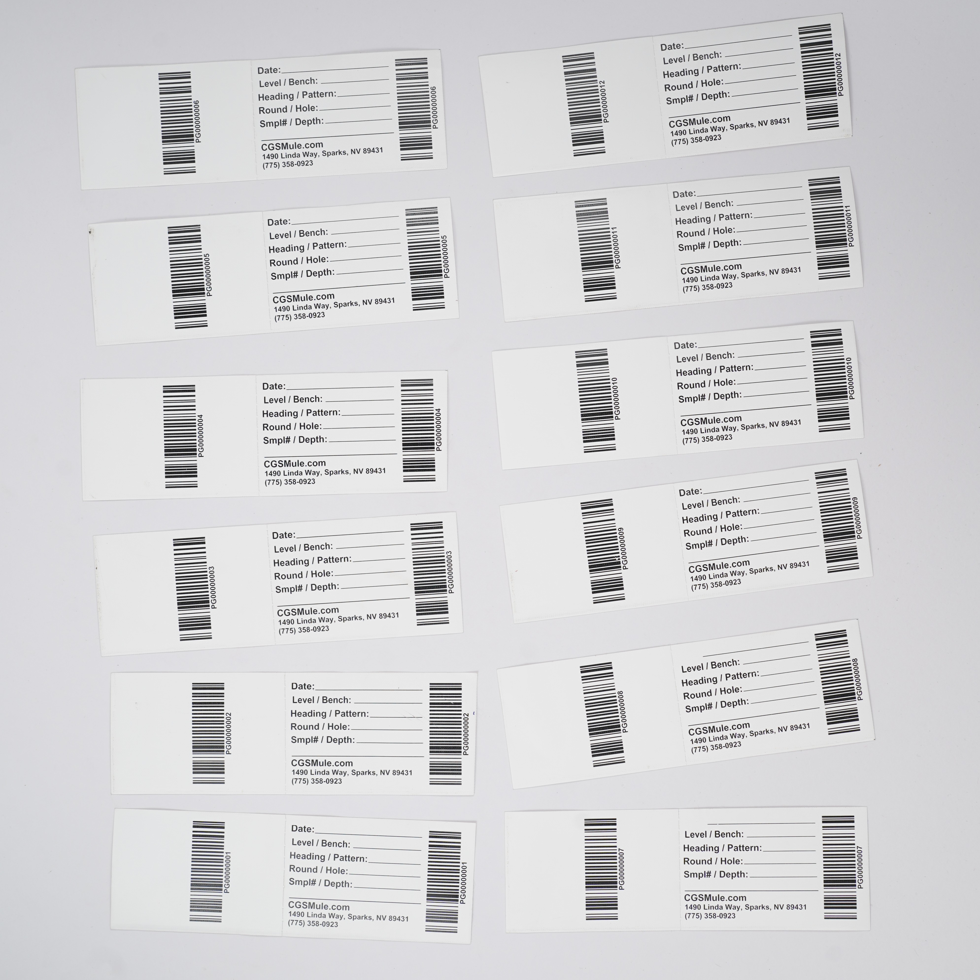 Sequential Numbered Laundry Label