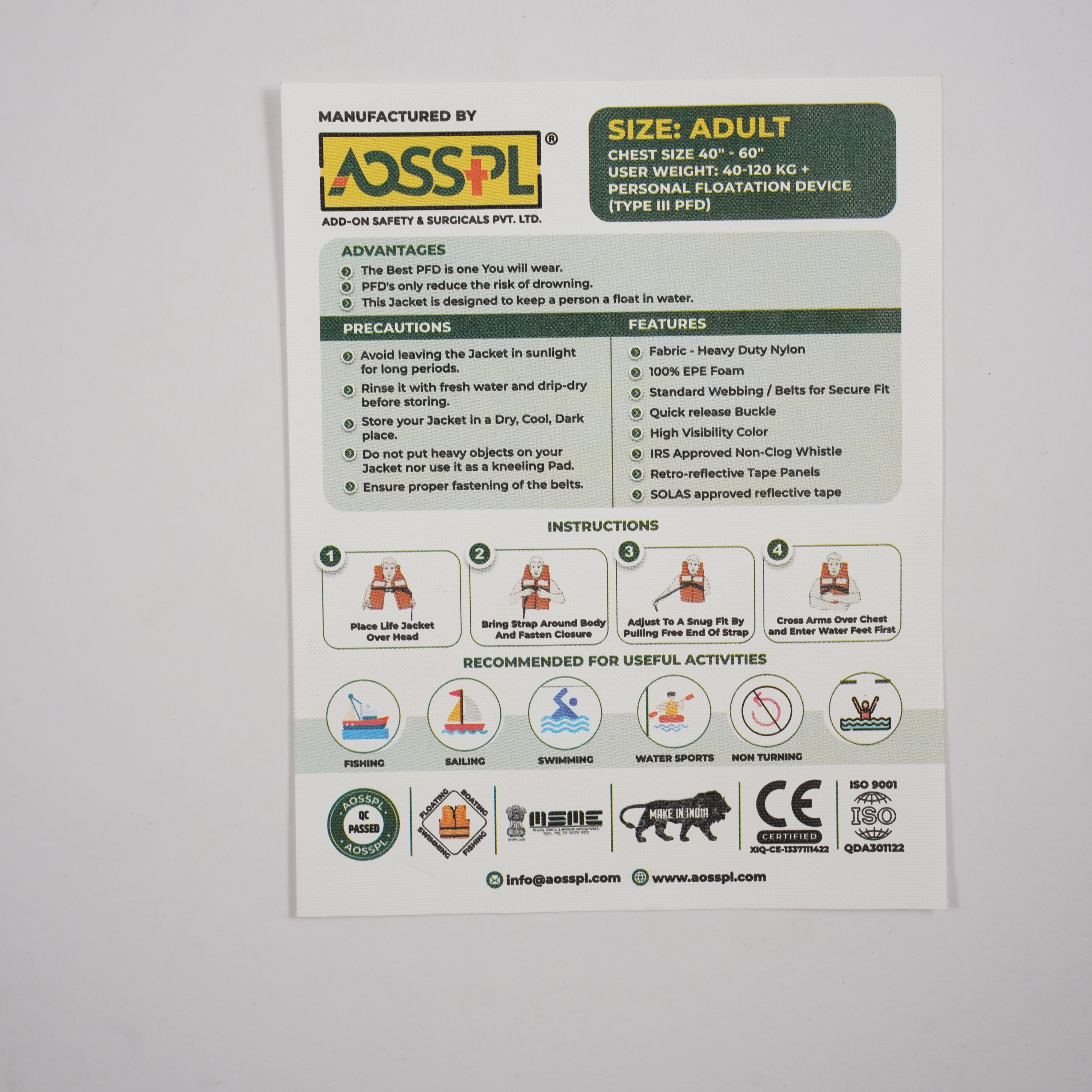 Large Size Taffeta Label